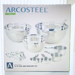 STAINLESS STEEL 12 PC MIX AND MEASURE SET